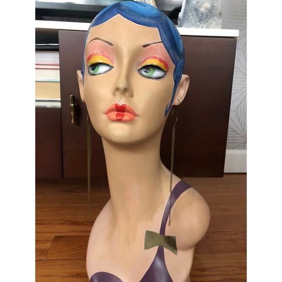 Artisan Handmade Antique Brass extra long shoulder duster earrings - Picture 7 of 10